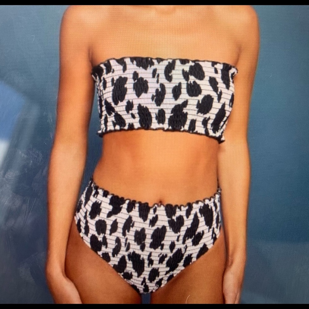 Reformation Black & White Patterned Two Piece